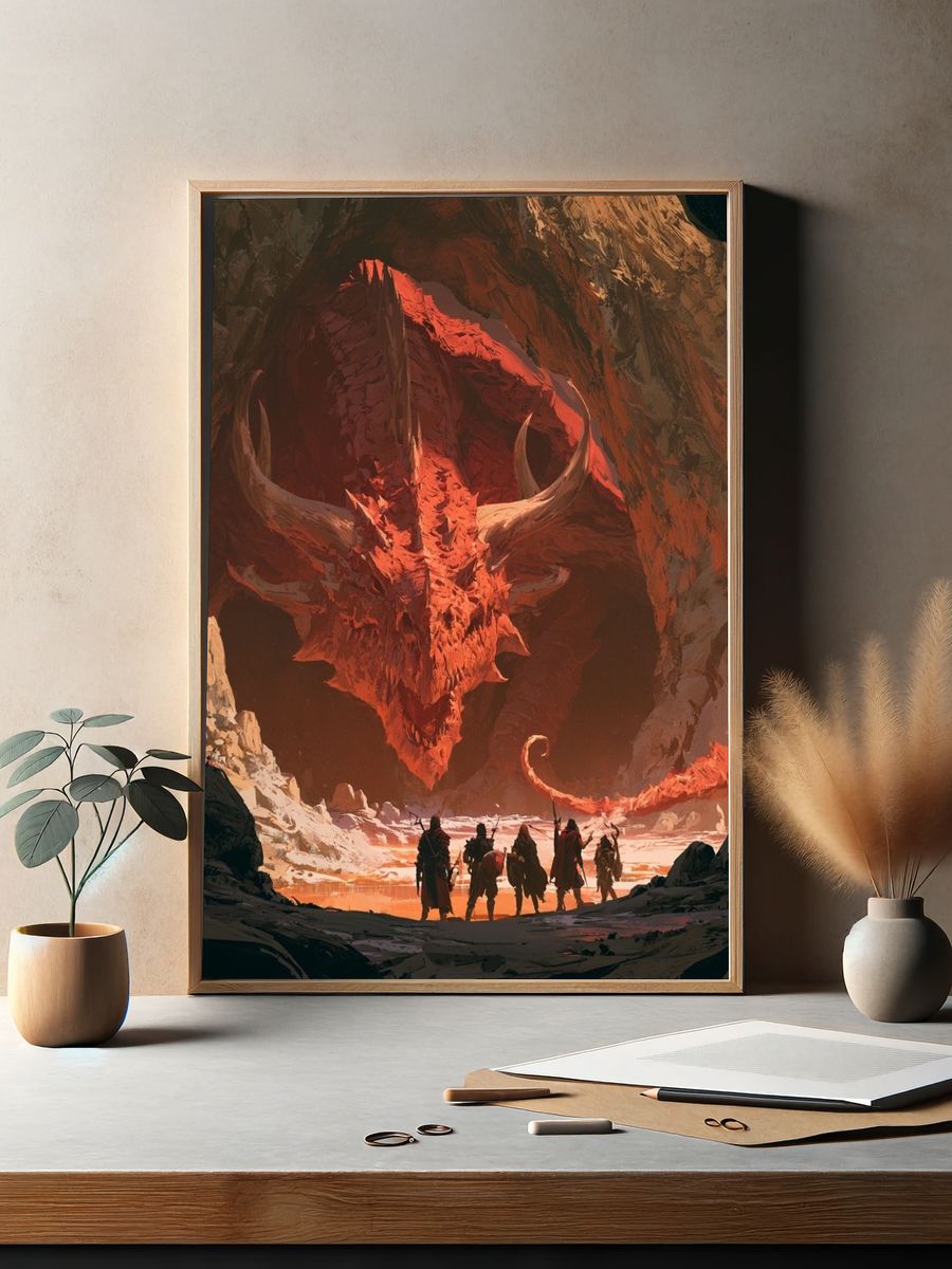Dragon Cavern Fantasy Poster. — room view 2