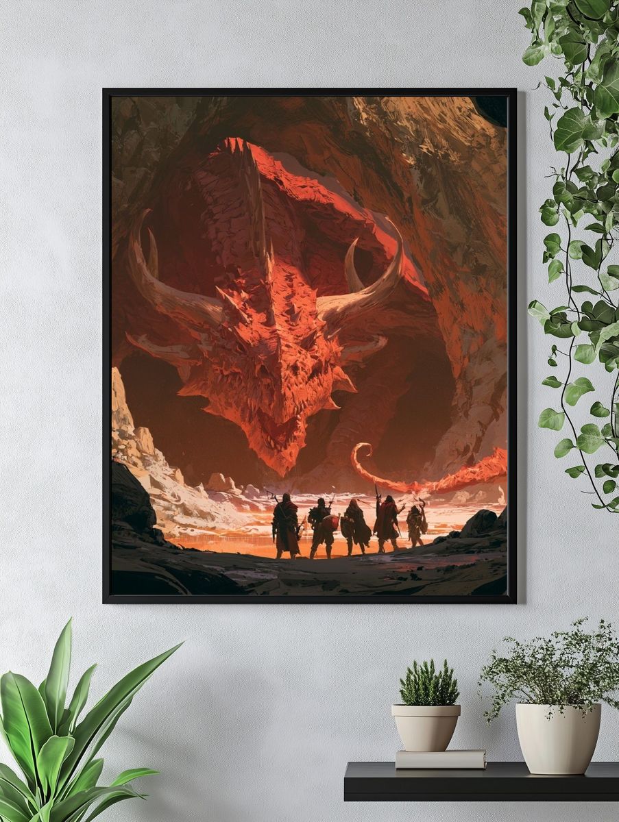 Dragon Cavern Fantasy Poster. — room view 4