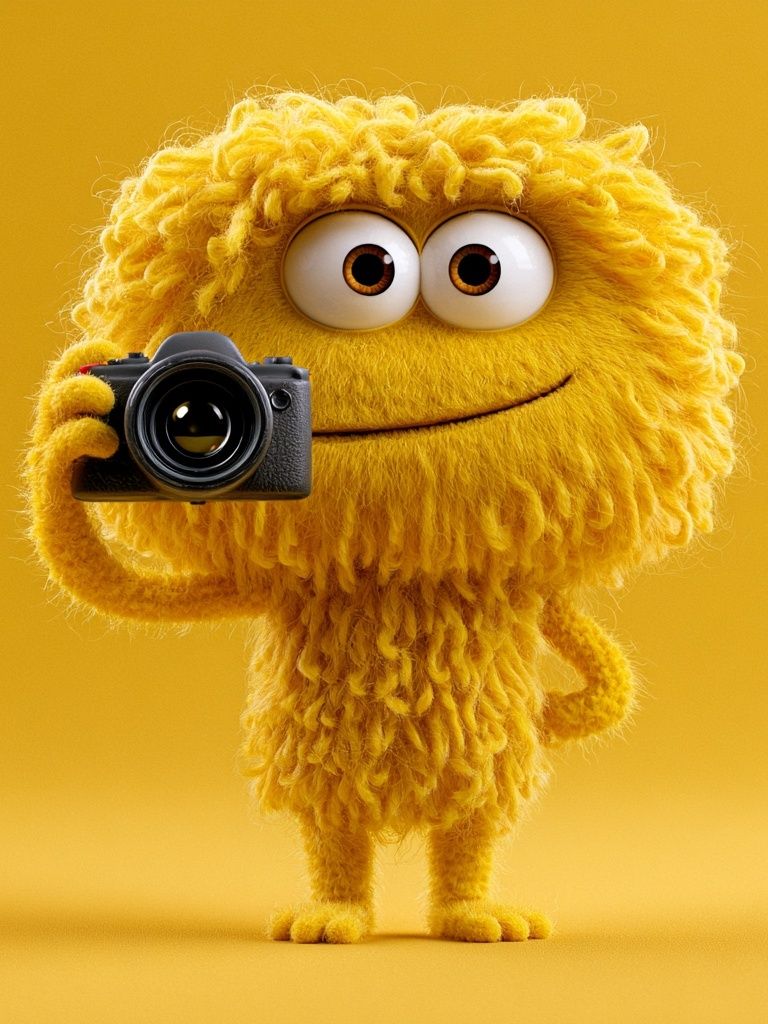 Yellow Camera Character Illustration Poster. poster detail