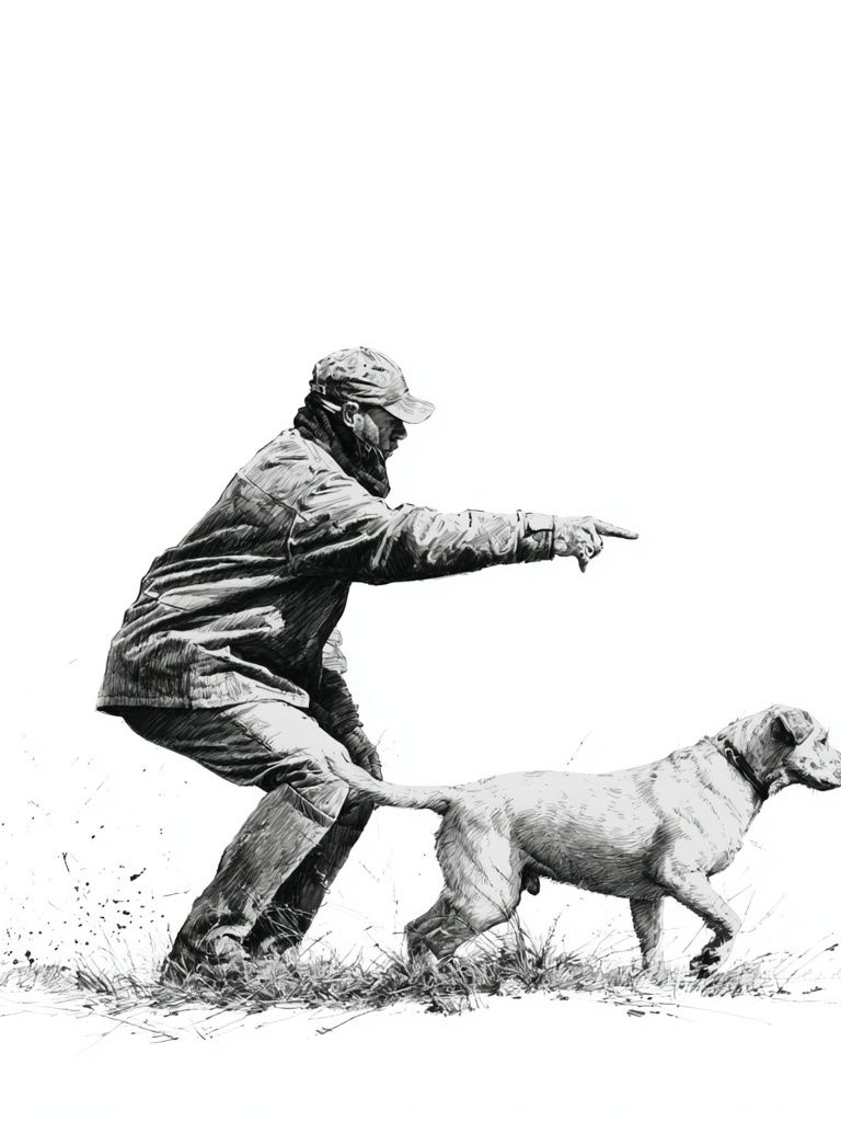 Hunter and Dog Sketch Poster. poster — illustration art