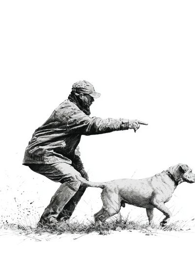 Hunter and Dog Sketch Poster.