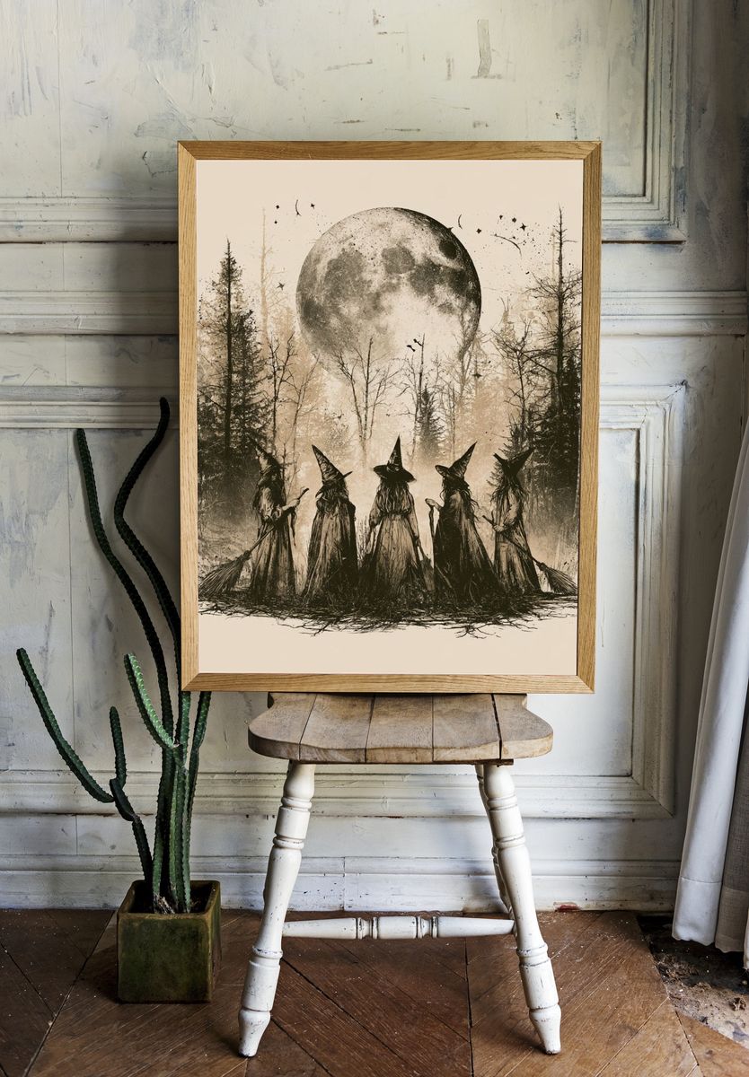 Witch Moon Forest Illustration Poster. — room view 1