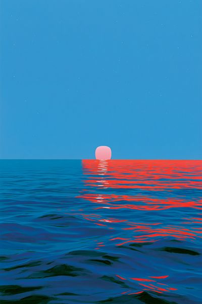Neon Horizon Ocean Print. poster print