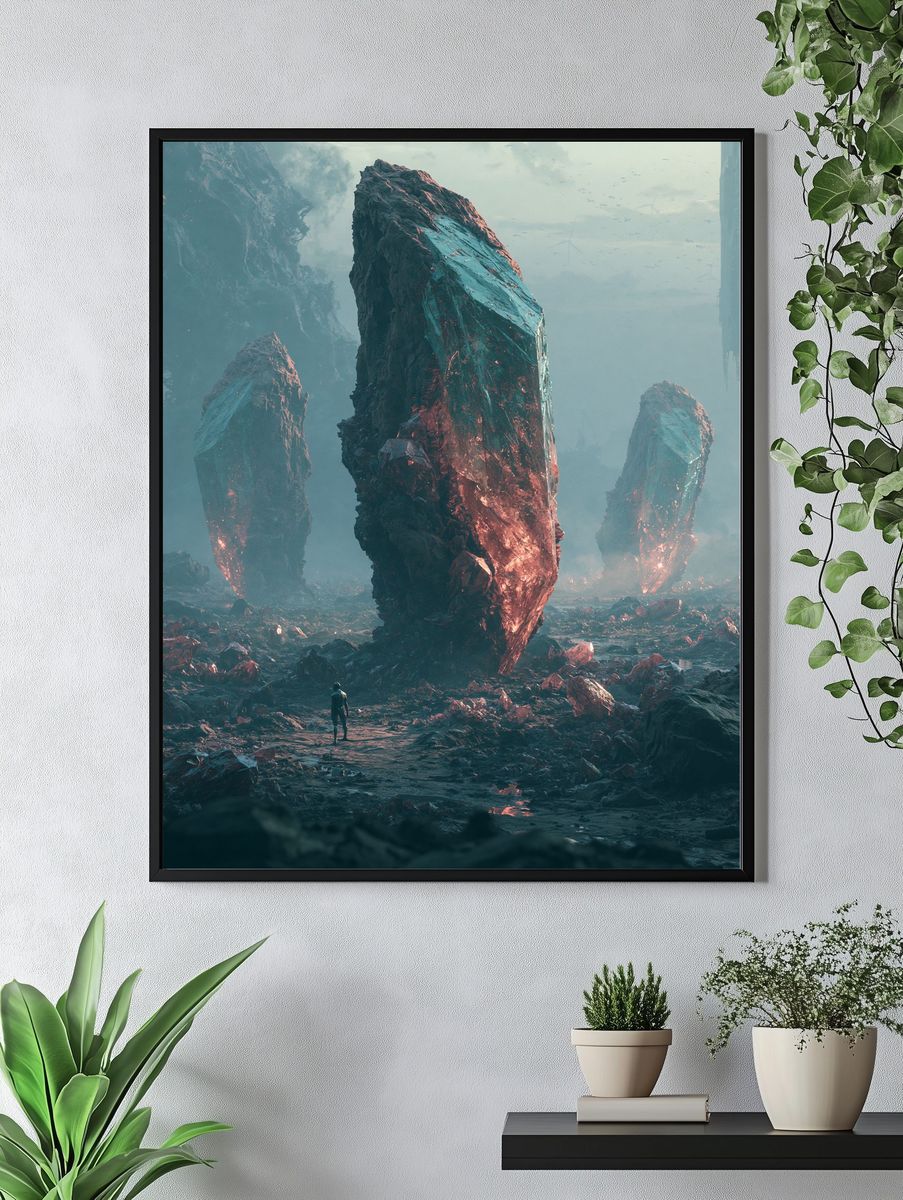 Alien Crystal Landscape Sci-Fi Print. — room view 4