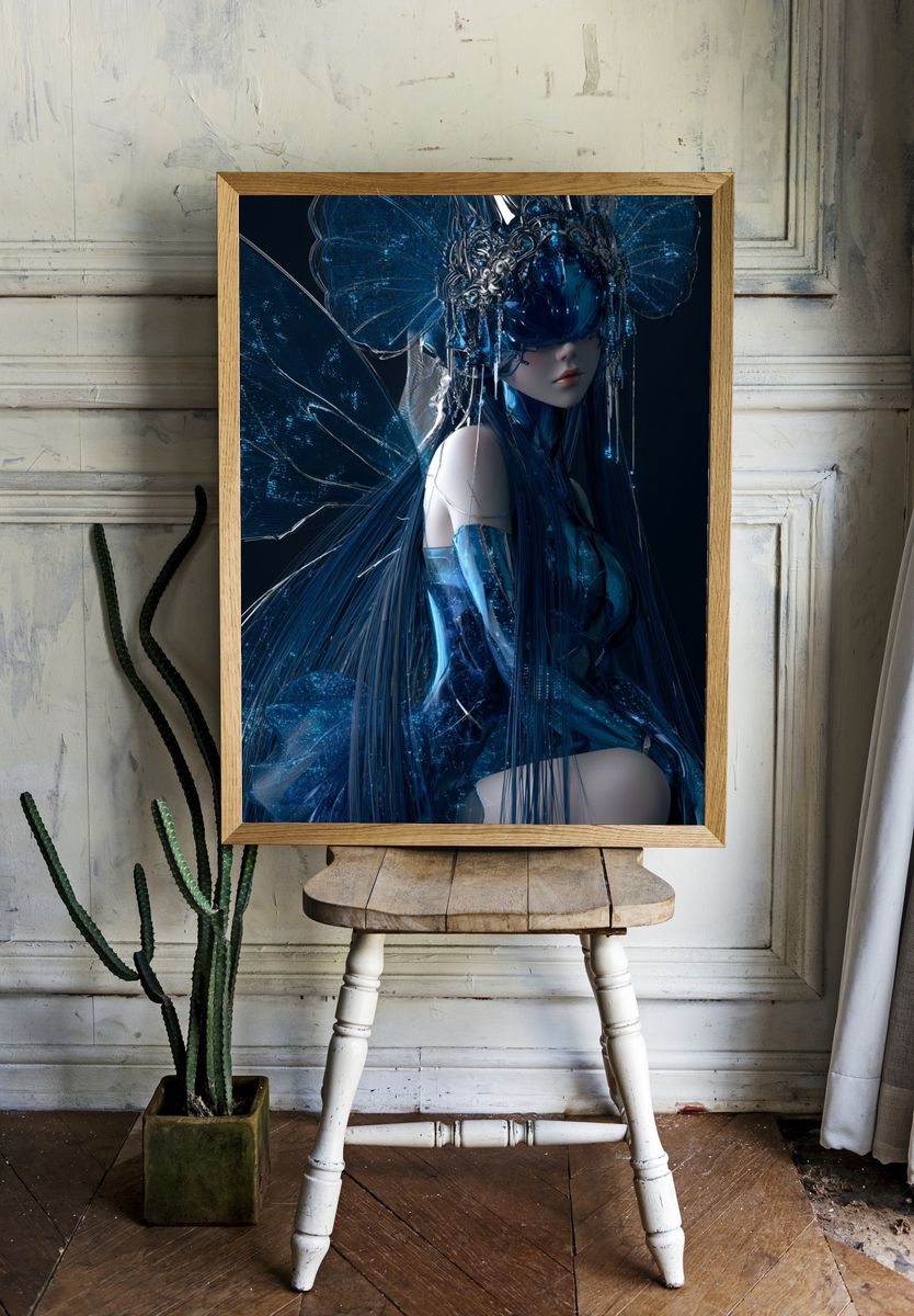 Blue Fairy Digital Art Poster. room preview