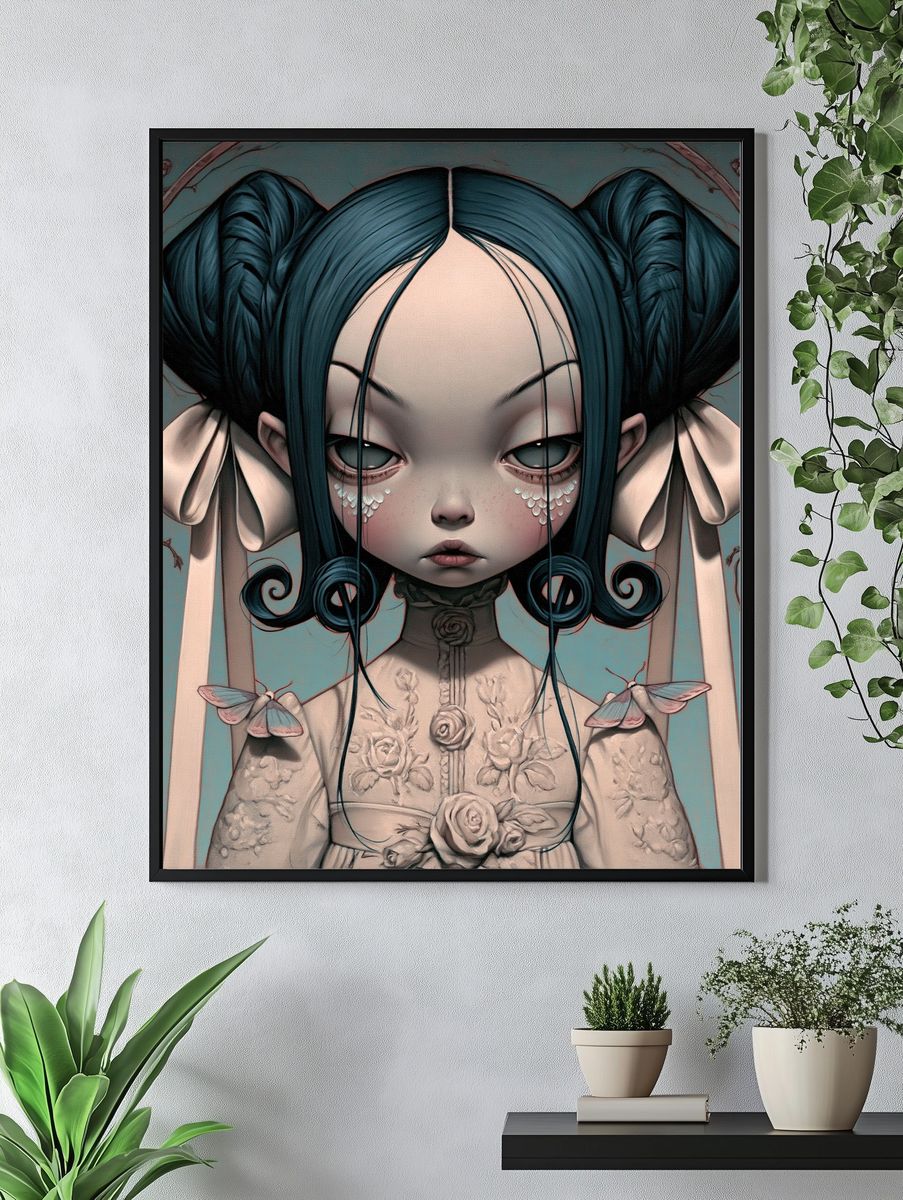 Gothic Doll Portrait Print. — room view 4