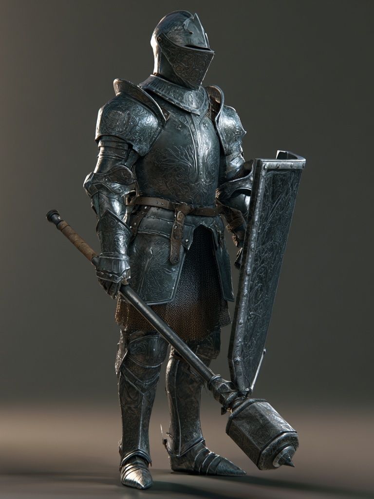 Armored Knight Fantasy Illustration Poster. poster — illustration art
