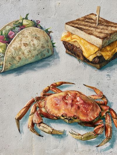Seafood Watercolor Poster. poster