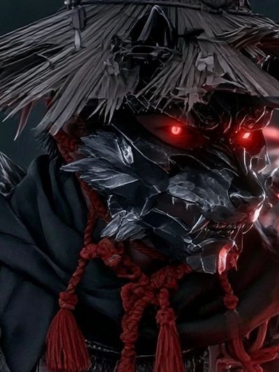 Samurai Mask Digital Art Poster.