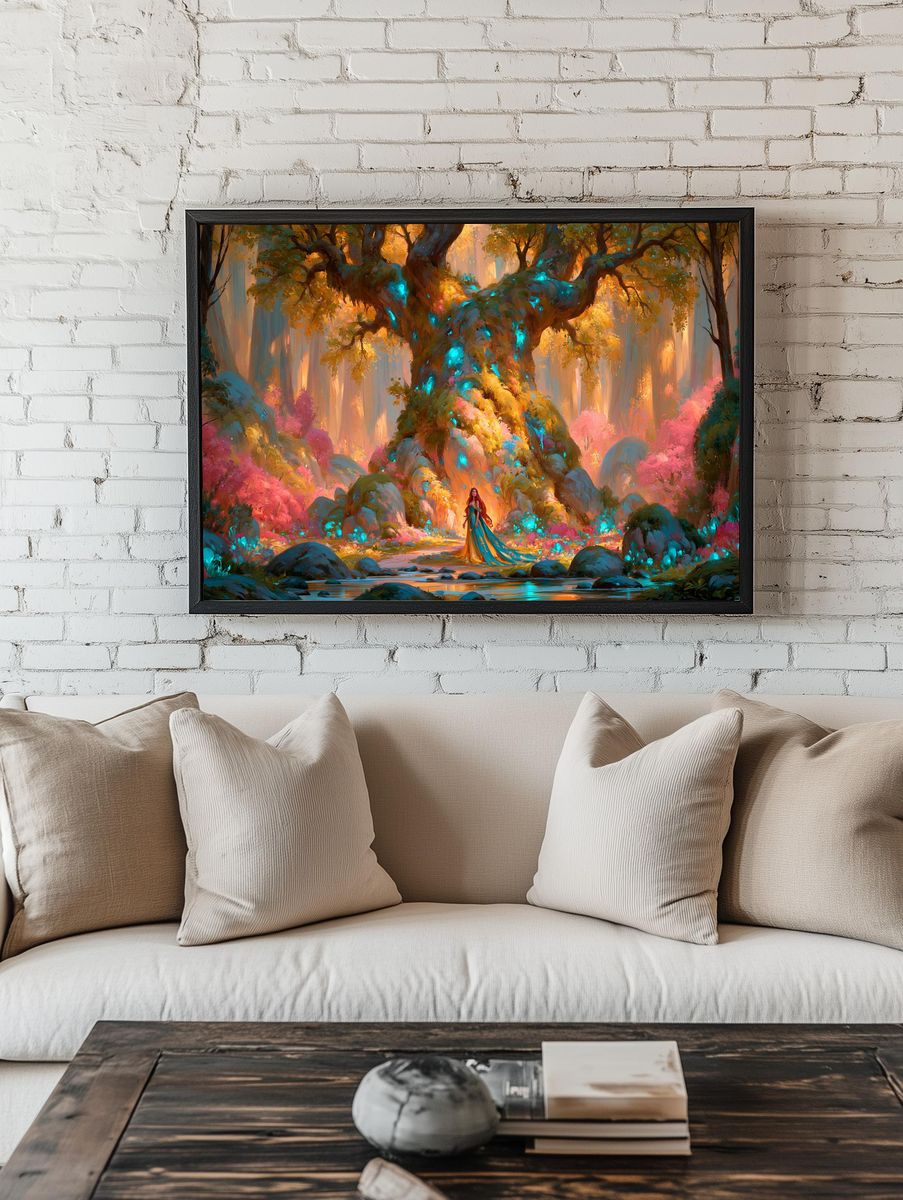 Enchanted Forest Guardian Illustration Poster. — room view 1