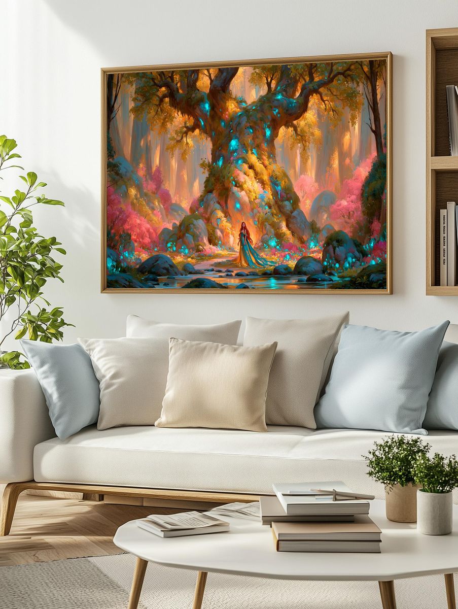 Enchanted Forest Guardian Illustration Poster. — room view 2