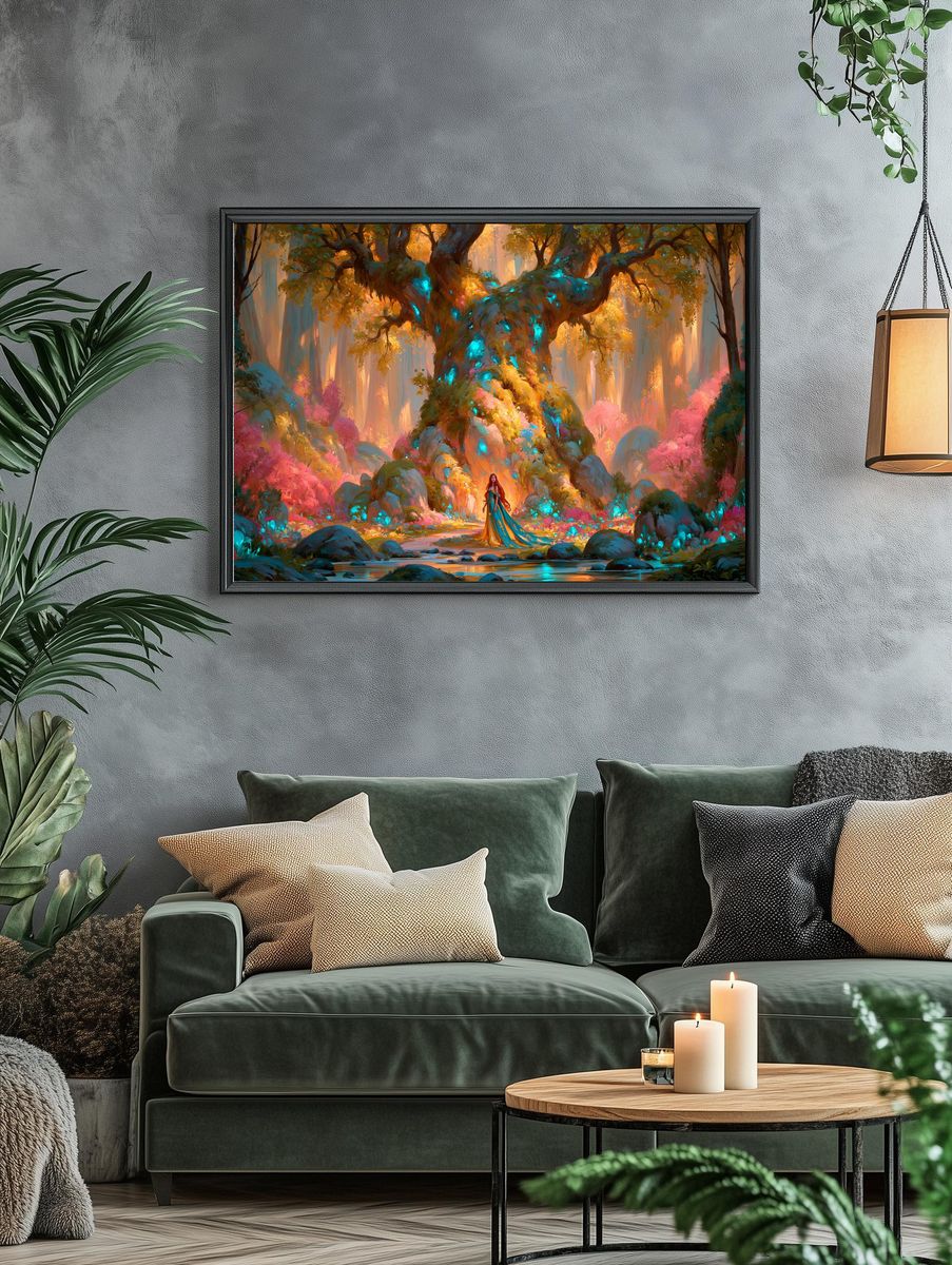 Enchanted Forest Guardian Illustration Poster. — room view 4