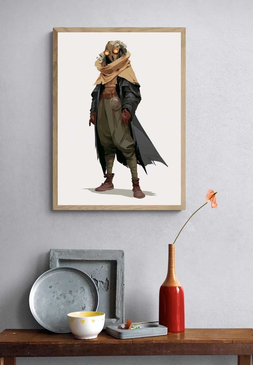 Desert Scavenger Character Illustration Poster. — room view 3