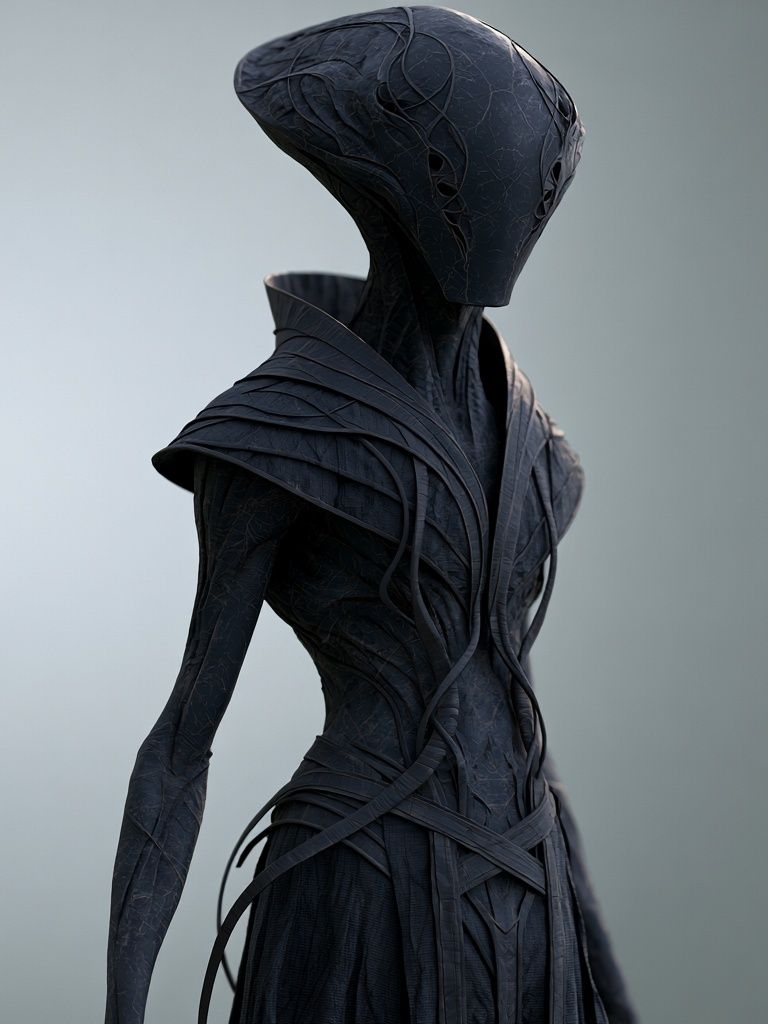 Alien Figure Digital Art Print. poster detail