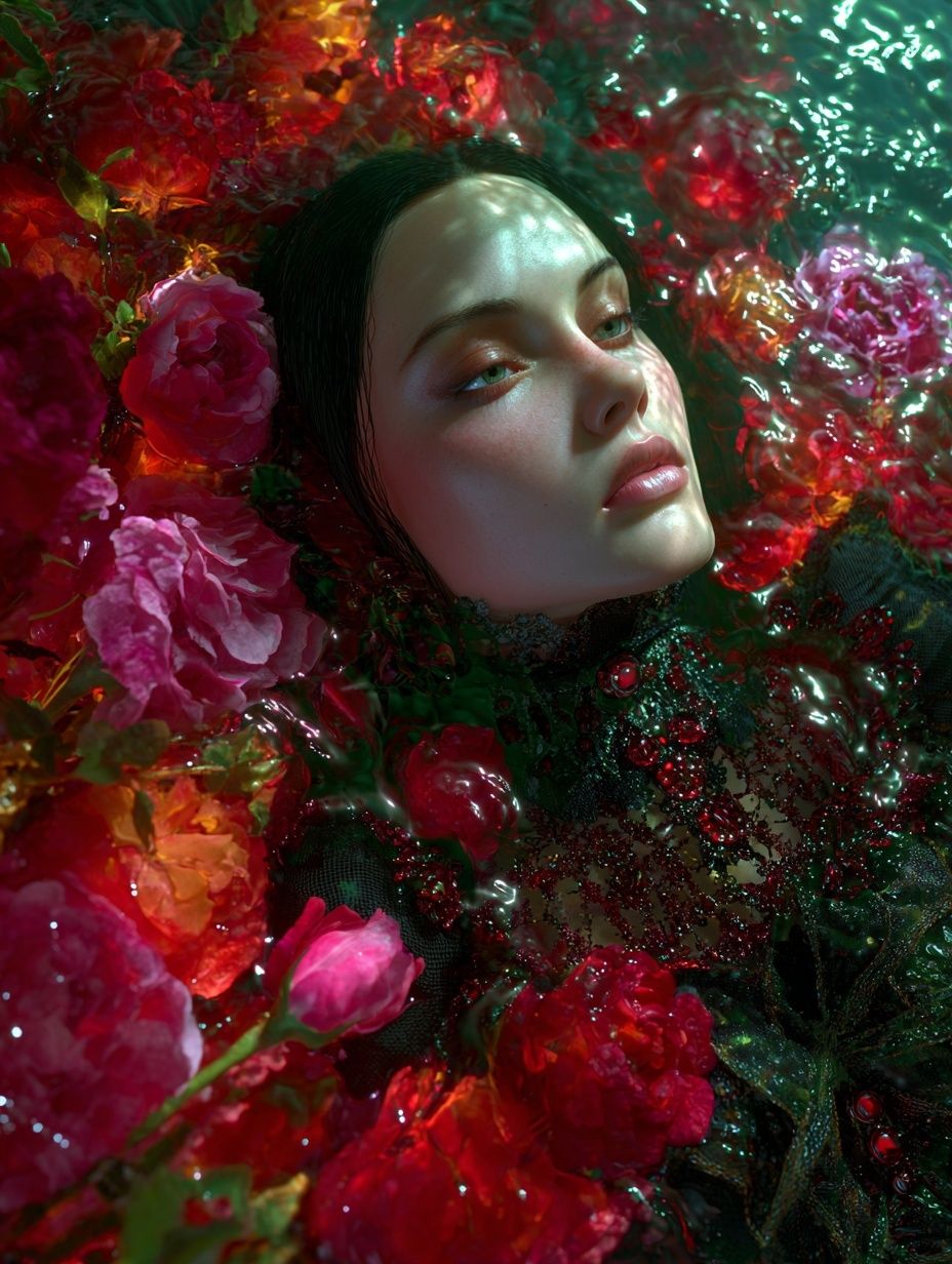 Floral Dream Portrait Print. poster — illustration art