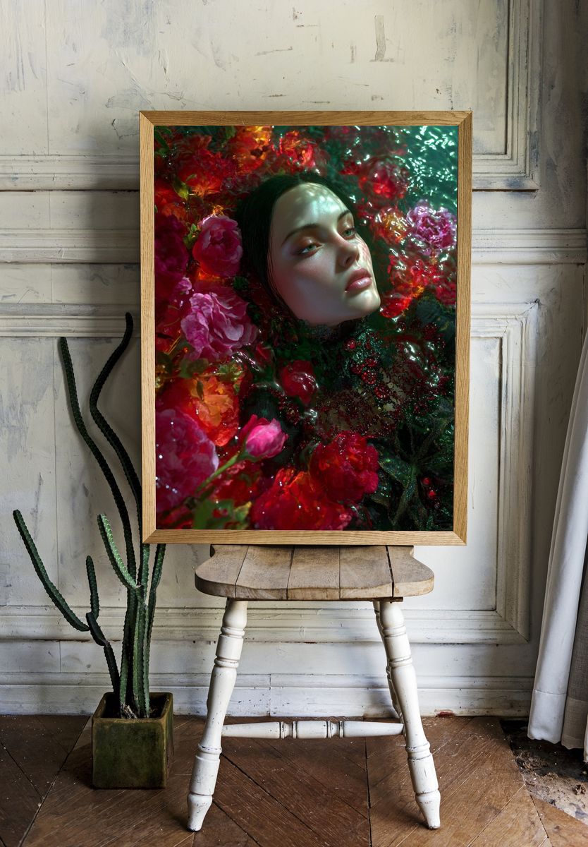 Floral Dream Portrait Print. — room view 1