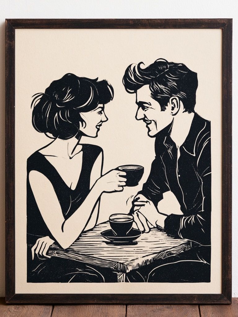 Coffee Date Typography Print. poster detail