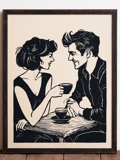 Coffee Date Typography Print. poster