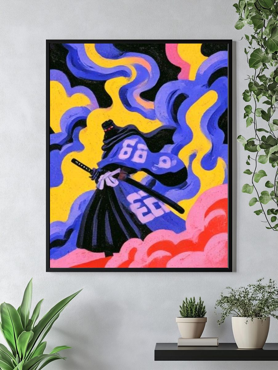 Samurai Warrior Digital Art Poster. — room view 4