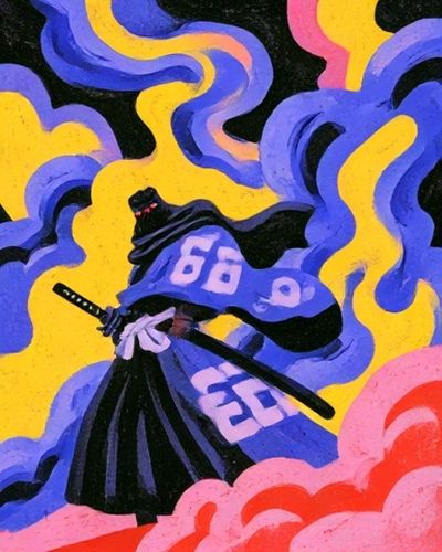 Samurai Warrior Digital Art Poster. poster
