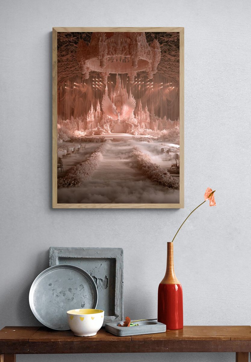 Dreamy Celestial Ballroom Illustration Poster. — room view 3