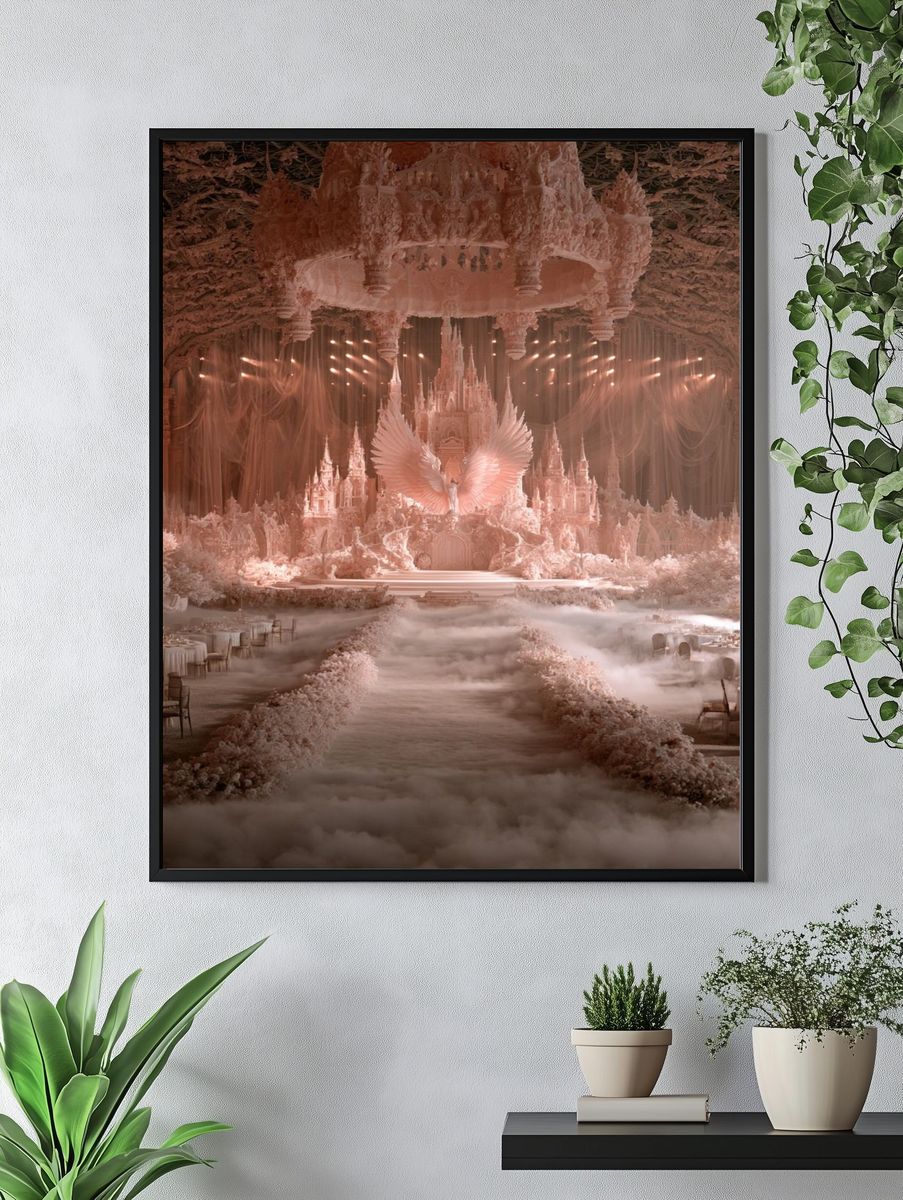Dreamy Celestial Ballroom Illustration Poster. — room view 4