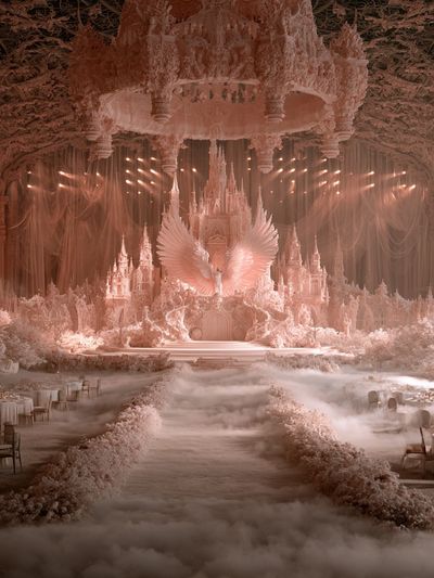 Dreamy Celestial Ballroom Illustration Poster.