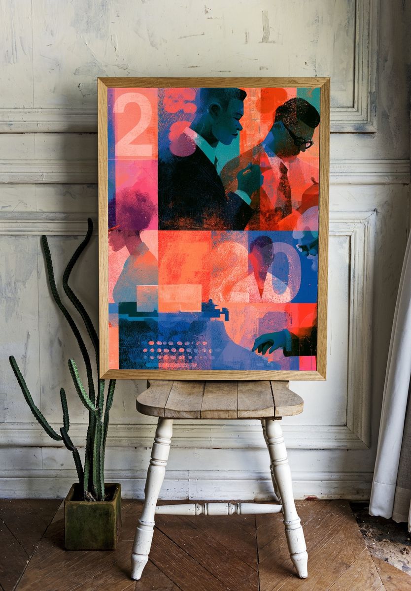 Colorful 2020 Collage Poster. — room view 1