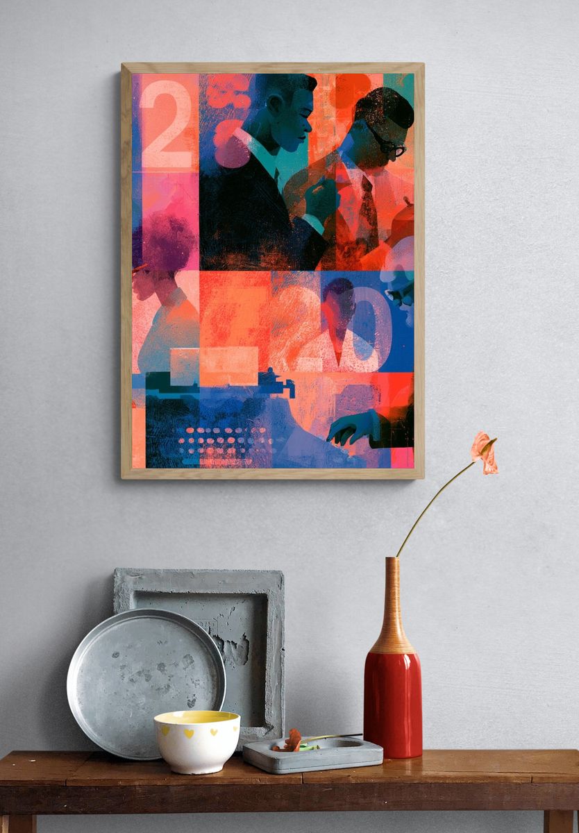 Colorful 2020 Collage Poster. — room view 3