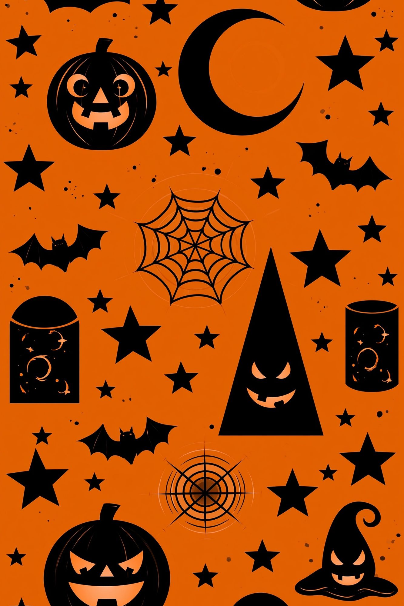 Halloween Icons Typography Print. poster detail