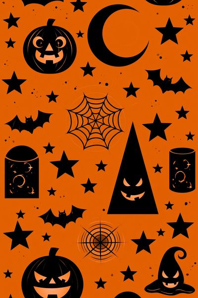 Halloween Icons Typography Print. poster