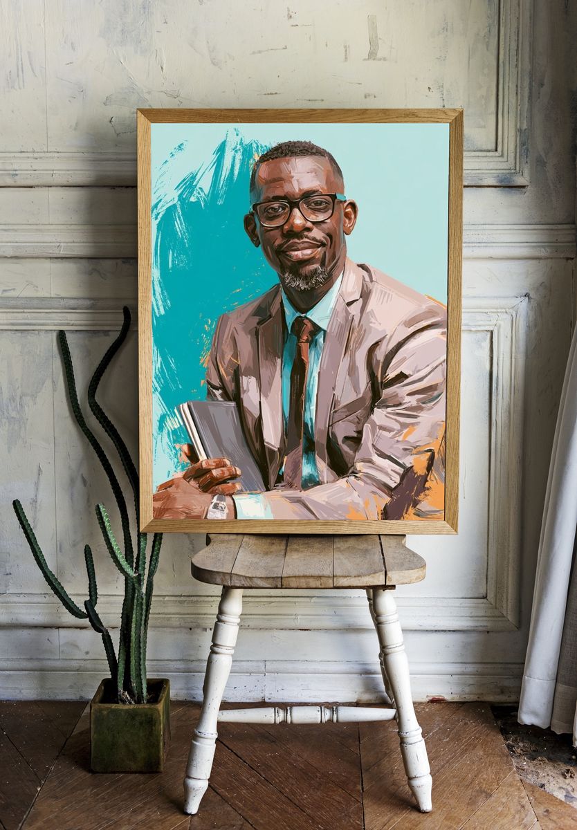 Modern Portrait Illustration Poster. — room view 1