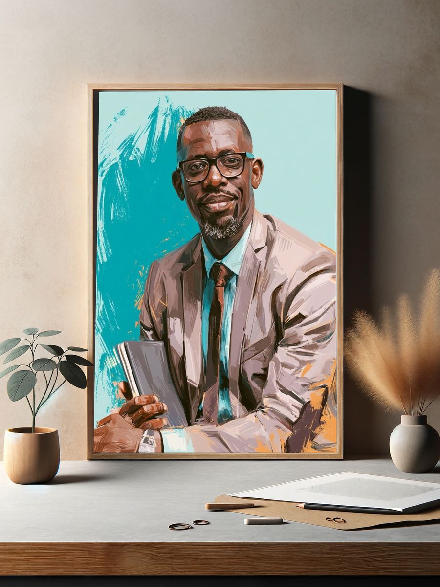 Modern Portrait Illustration Poster. — room view 2