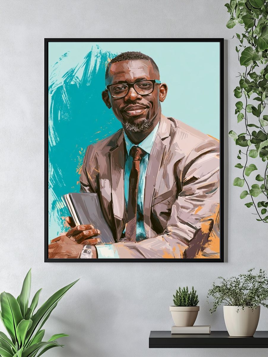 Modern Portrait Illustration Poster. — room view 4