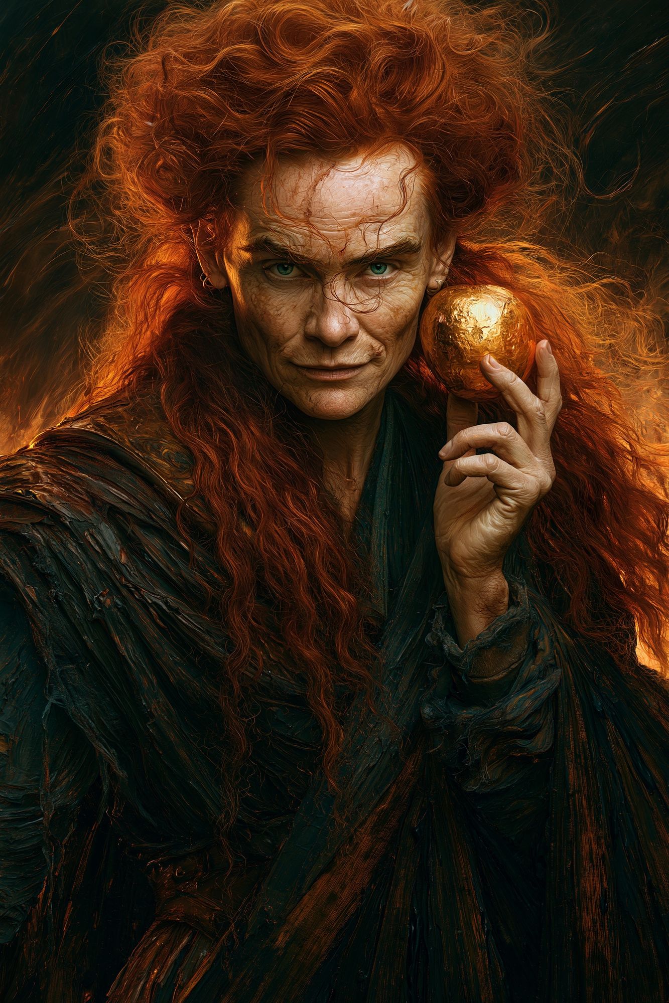 Mystic Red-Haired Portrait Print. poster detail