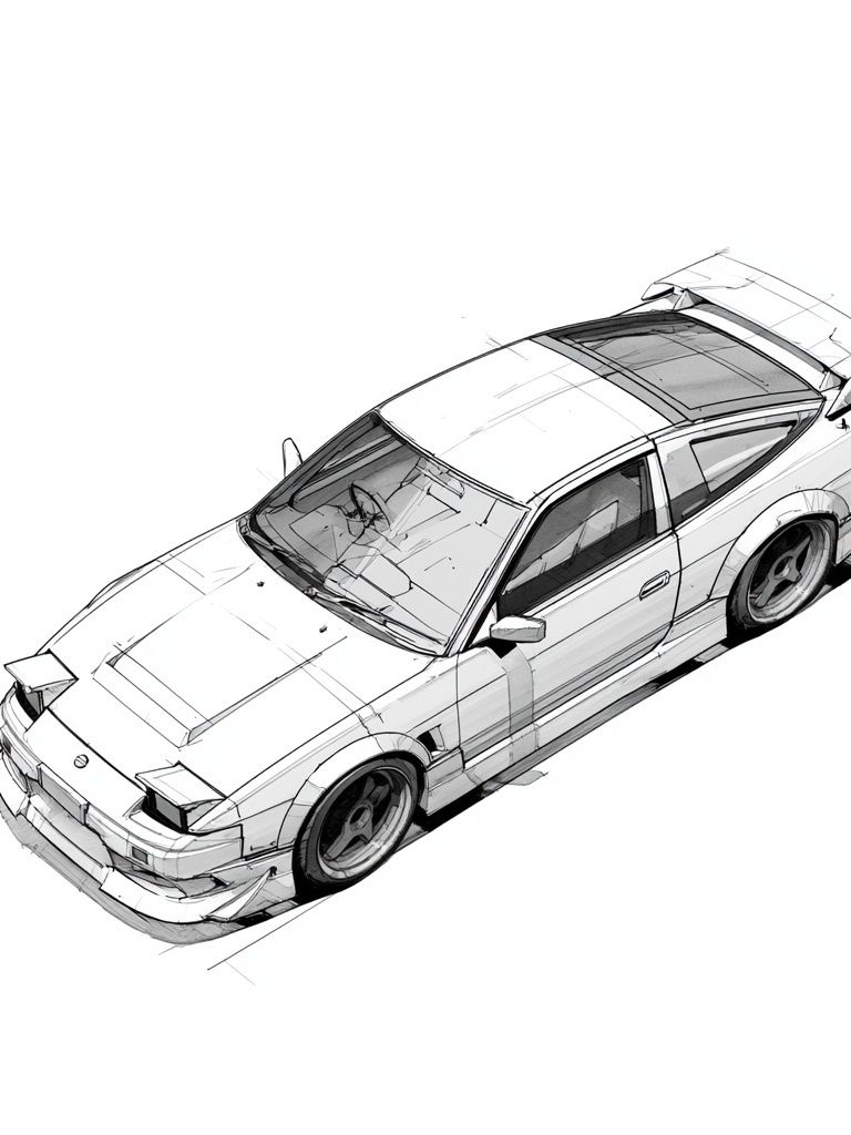 Nissan Silvia Sketch Poster. poster detail