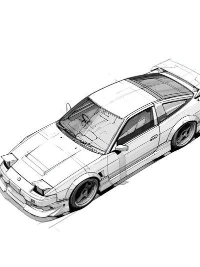 Nissan Silvia Sketch Poster.