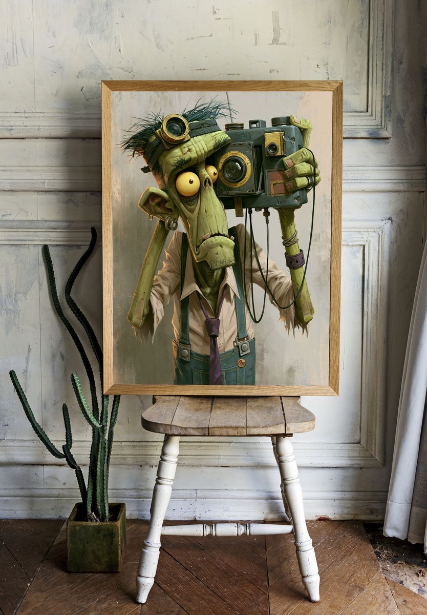 Camera Goblin Digital Art Poster. — room view 1
