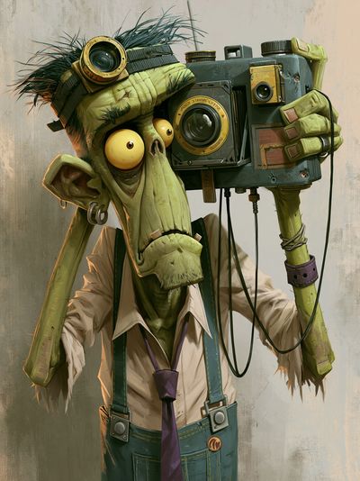 Camera Goblin Digital Art Poster. poster print