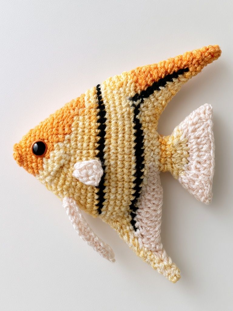 Crocheted Angelfish Illustration Poster. poster — illustration art