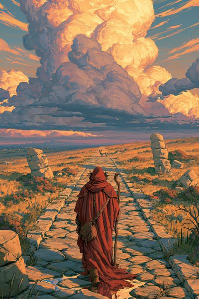 Roving Wanderer Fantasy Poster. poster