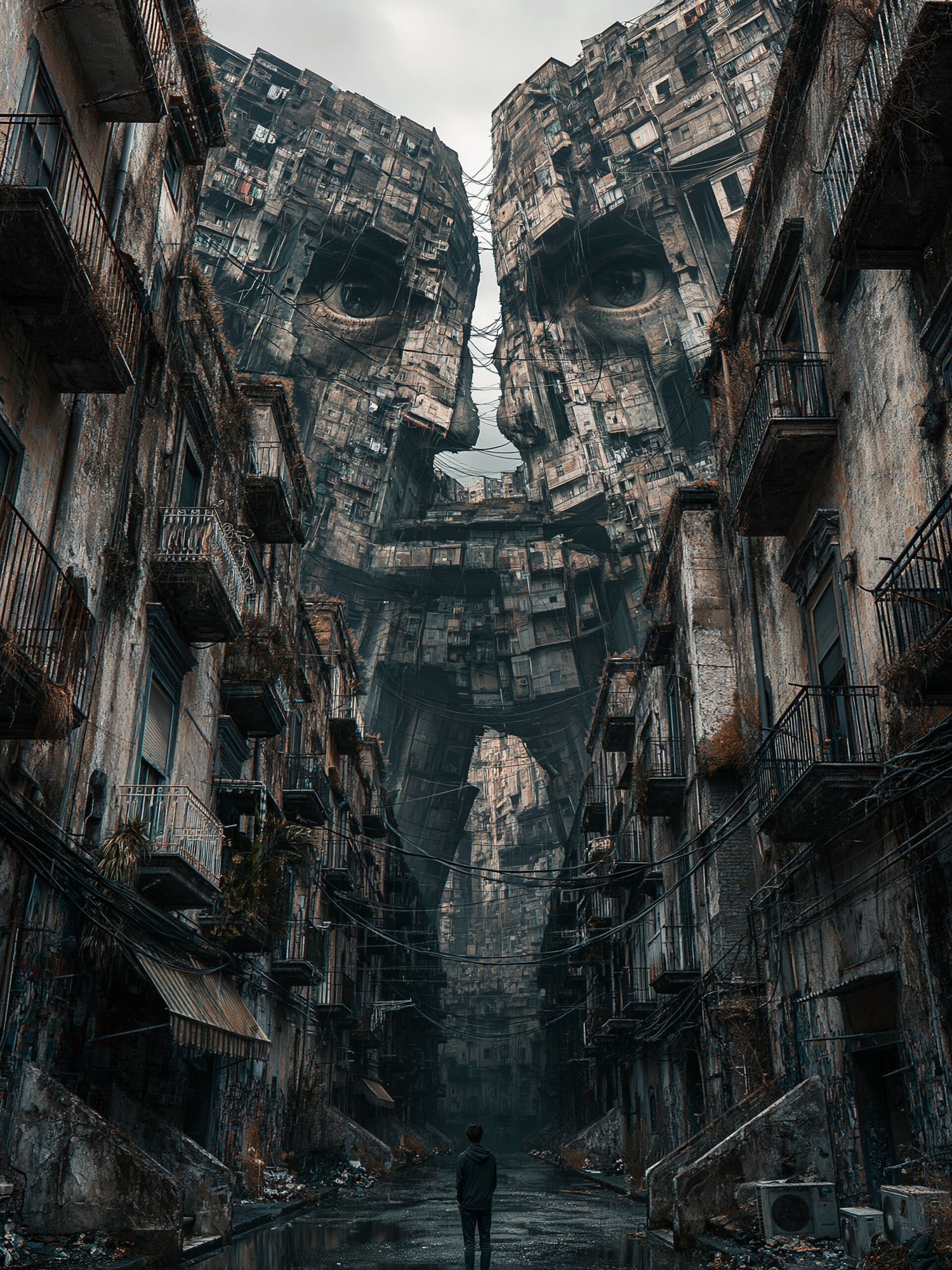 Surreal Ruined Cityscape Poster. poster — illustration art