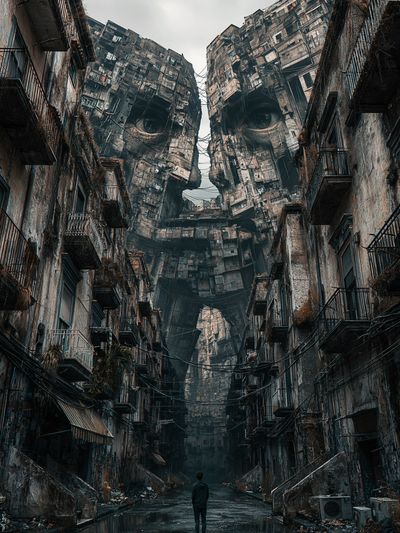 Surreal Ruined Cityscape Poster. poster print