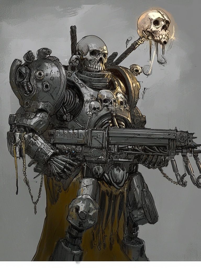 Skull Armored Warrior Print. poster detail