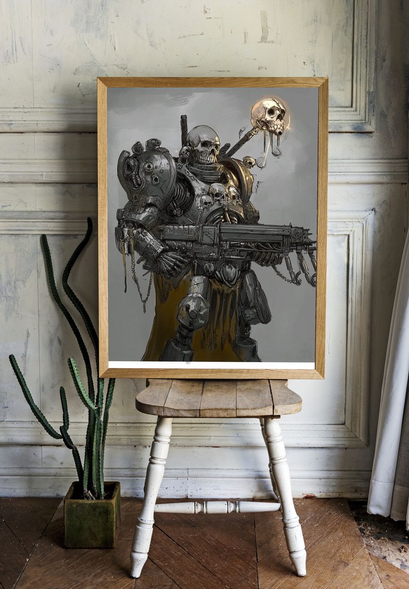 Skull Armored Warrior Print. — room view 1