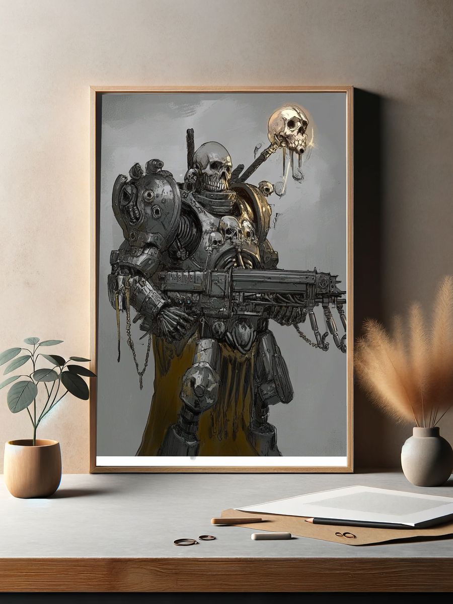 Skull Armored Warrior Print. — room view 2