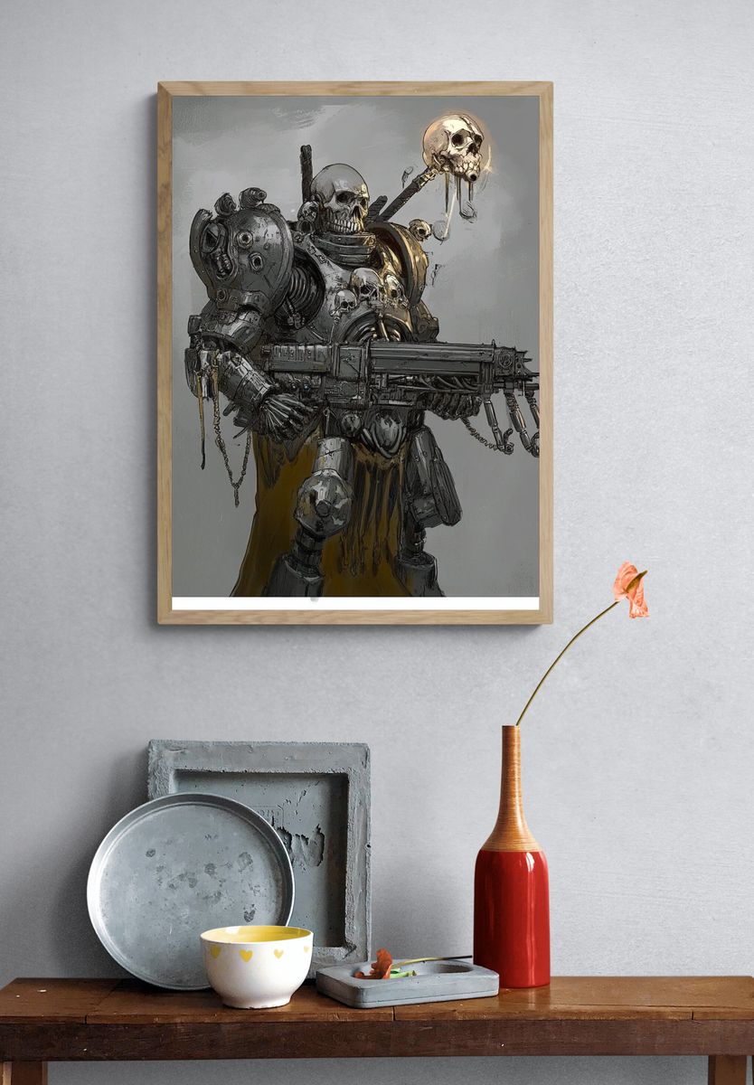 Skull Armored Warrior Print. — room view 3