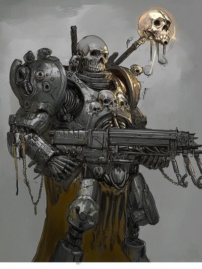 Skull Armored Warrior Print. poster