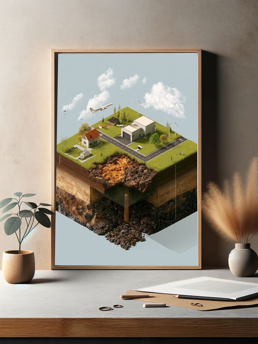 Floating Landscape Cutaway Print. — room view 2