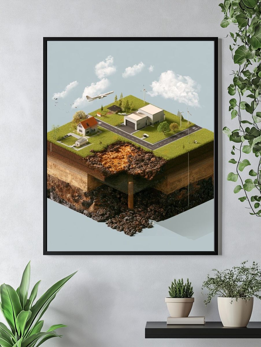 Floating Landscape Cutaway Print. — room view 4